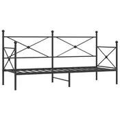 Vidaxl Dnevna postelja brez vzmetnice črna 75x190 cm jeklo