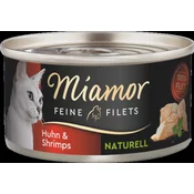 Miamor Fileji Naturelle, konzerva 80 g - Piščanec + škampi
