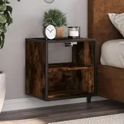 Vidaxl vidaXL Stenske nočne omarice, komplet 2 kosov, dimljen hrast, 40x31x39,5