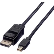 VALUE Value Mini-DisplayPort / DisplayPort adapterski kabel mini DisplayPort vtič\, DisplayPort vtič 1.50 m črna 11.99.5638 zaščiten DisplayPort kabel, (20419075)
