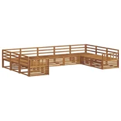 Set vanjskih sofa 9 pcs Prirodna Cvrsto drvo akacije