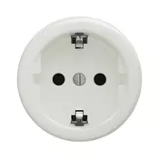 Kliklap - Retro kucna uticnica SCHUKO 230V/16A, keramicka, bez okvira, bela