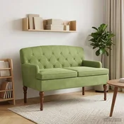 Dvojnica s gumbi Svetlo zelena 111 x 65 x 79 cm Žamet