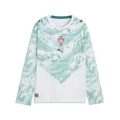 PUMA Portugal 2026 Long Sleeve Away Jersey Youth, Football, White/Green Lagoon, 11-12Y