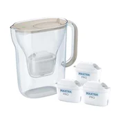 Brita Style Essential vrč za filtriranje vode + 3 filtri Maxtra Pro Pure Performance, peščena barva