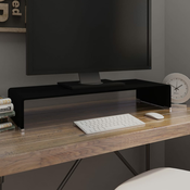 vidaXL Stalak za TV/Monitor Stakleni Crni 80x30x13 cm