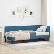 Kotni okvir postelje z matrico 2 kos Modra 90 x 190 cm Žamet