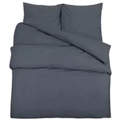 Set posteljine za poplun antracit 200x200 cm pamucni