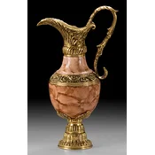 Casa Padrino luxury baroque vase in wine jug shape gold/beige 21 x H. 37 cm - Handmade bronze flower vase - Baroque decorative accessories - Baroque interior - Baroque furniture