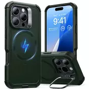 Hibridni ovitek ESR Cyber Armor Kickstand za iPhone 16 Pro Max - green