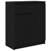 Vidaxl Komoda s predalom črna hrast 71x35x84 cm inženirski les