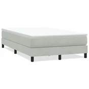 Vidaxl Box Spring Postelja brez vzmetnice Svetlo siva 120x210 cm Žamet