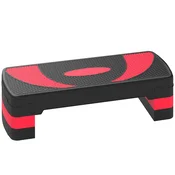 HOMCOM Step fitness za aerobiko, nastavljiv stepper z 3 višinami 10-15-20 cm za domačo in telovadno vadbo, rdeč in črn