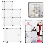 slomart LEAN Modularen regal za čevlje in dodatke, 5 predalov, prozoren