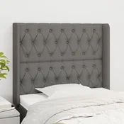 Vidaxl vidaXL Vzglavnik s krilci temno siv 103x16x118/128 cm blago