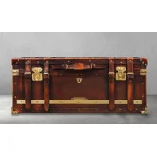 Casa Padrino luxury coffee table in suitcase optics brown/brass 110 x 59 x H. 51 cm - Suitcase living room table with storage space - Living room furniture - Luxury furniture in suitcase optics