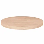 Vidaxl Okrogla mizna plošča O50x2,5 cm neobdelana trdna hrastovina