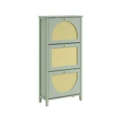 SoBuy Omarica za čevlje z 3 vrati Zelena 62x25x121cm FSR222-GR, (5000290990)
