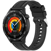 INF Silikonski pašček za uro z šivi v avtomobilu za Xiaomi Watch S4 & Huawei GT5 Black, (21624585)