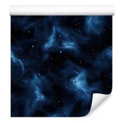 Akvarelna tapeta Galaxy, temno modra in črna, mehke oblike 50x1000 cm