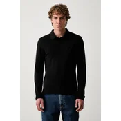 Calvin Klein Polo majica Supima LV04LH240G Črna Slim Fit