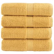 vidaXL Premium brisače za goste SOLUND 4 kosi zlate 30x50 cm 600 g/m2