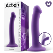 Action Bouncy Liquid Silicone Dildo Hiper Flexible 7 18 cm Size M Purple