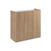 Omarica Fresno 149 (Hrast) Hrast, Sijaj bela, 95x95x40cm, Iverna plošča