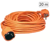 Prosto Produžni strujni kabl 1 uticnica,20m, H05VV-F 1,5mm2, orange - NV2-20/OR-P