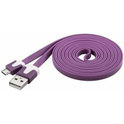 PremiumCord Micro USB 2.0 Cable Interconnect AB 2m Flat Purple