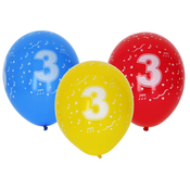 Napihljiv balon 30cm - set 5 kom, s številko 3