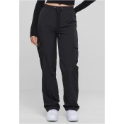 Womens nylon cargo pants black