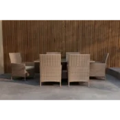 Venture Design Jedilna garnitura Pravokotna miza 72x150x90 cm Rjava