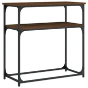 Vidaxl Konzolna mizica rjav hrast 75x35,5x75 cm inženirski les