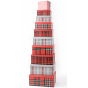 Novogodišnja kutija tartan red grey ( 43543 )