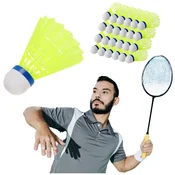shumee Set badmintonskih žogic, rumene barve, trpežne, aerodinamične, najlonske