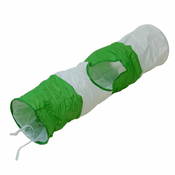 MAČJI TUNEL V ZELENO-BELI BARVI 24 CM X L 100 CM (BARVA: ZELENO-BELA)