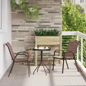 Bistro set za vrt 3 pcs Smeda Celik