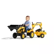 FALK 2076N Komatsu hodni traktor s utovarivačem, bagerom i sporednim kolosijekom - žuti