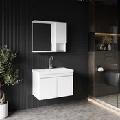 Skye Decor Set kupatilskog ormarica sa umivaonikom i ogledalom, 2 dela, Beli