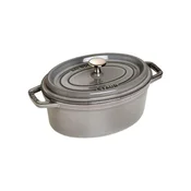 Oval Cocotte cooking pot made of cast iron, 23 cm/2.35 l, <<Graphite G