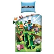 Halantex Obojestransko bombažno pregrinjalo MINECRAFT Farm, 140/200+70/90, MNC-129BL