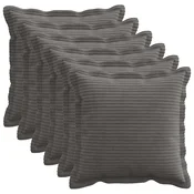 vidaXL Prevleka za blazino 6 kos HOUTEN Temno siva 50 x 50 cm korduroy