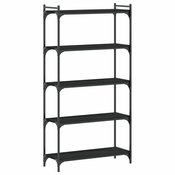 Regal za knjige s 5 razina crni 80x30x154 cm konstruirano drvo