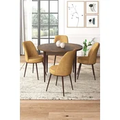 Hanah Home Set Trpezarijski sto i 4 stolice, Oker-braon