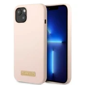 Ovitek Guess GUHMP13SSBPLP za iPhone 13 mini 5.4 roza/roza Logo Plate MagSafe