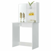 ModernHome Toaletna mizica z ogledalom Modernhome, 3 police in predal, bela, 75x40x136cm, (5000289738)