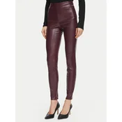 Guess Hlače iz umetnega usnja W4BB18 WGIK0 Bordo rdeča Regular Fit
