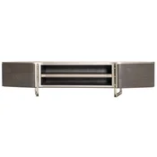 Casa Padrino luxury TV cabinet gray/silver 250 x 50 x H. 55 cm - Solid wood sideboard with 2 doors - Living room furniture - Luxury furniture - Luxury furnishings