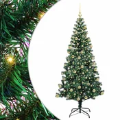 Vidaxl Umjetna preddekorirana božićna jelka med 300 LED Zelena 180 cm